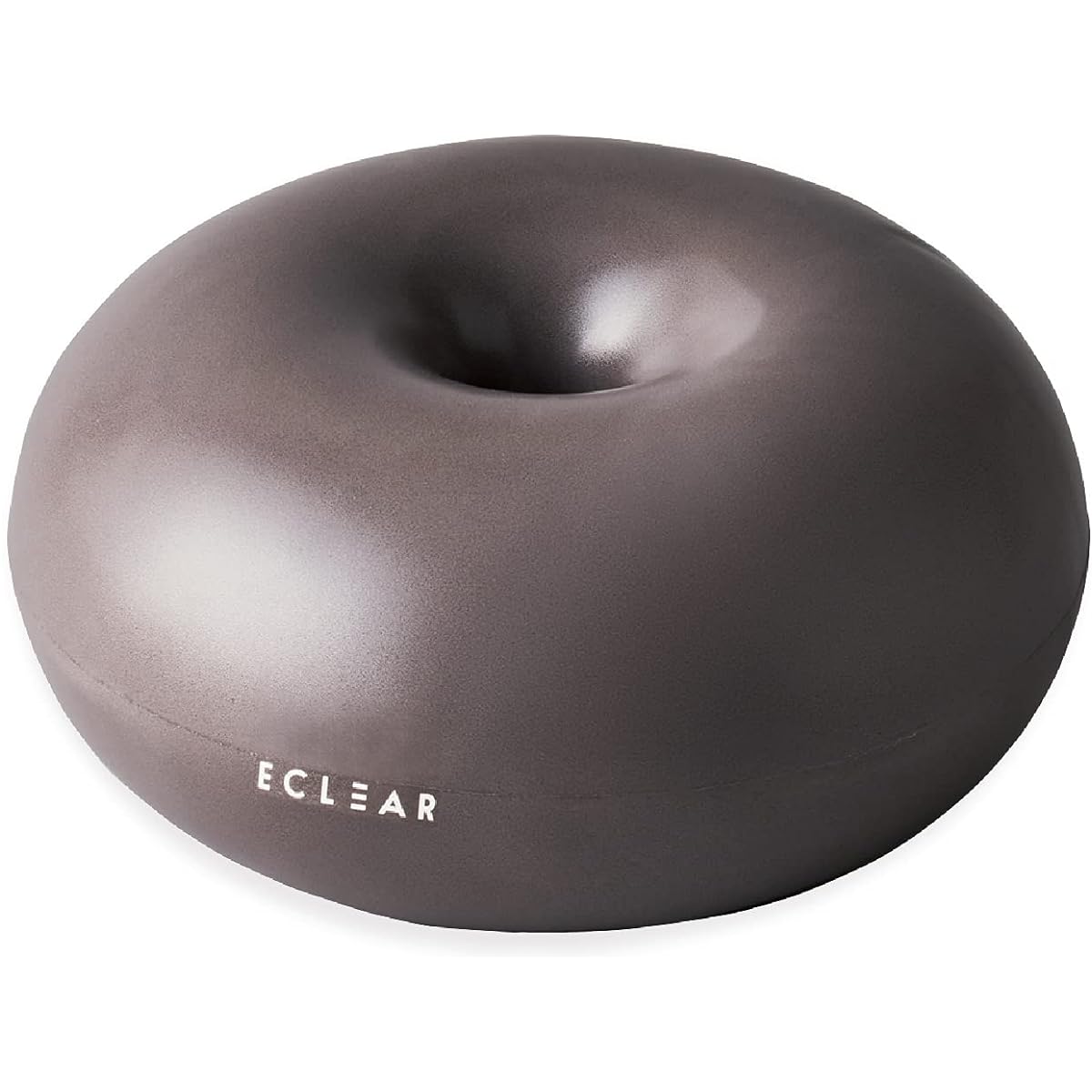 ELECOM Balance Ball 45cm Ekuria Sports Donut Shape M Size Non-Rolling with Pump Gray HCF-BBDMGY