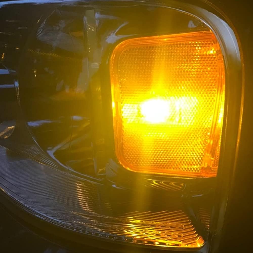 Alla Lighting Super Bright T10 194 LED Bulb High Power 3014 18-SMD 12V LED 194 168 2825 175 W 5 W Light Bulb Wedge License Plate Interior Map Dome Trunk Cargo Side Marker Light, Amber Yellow (Set of 2)