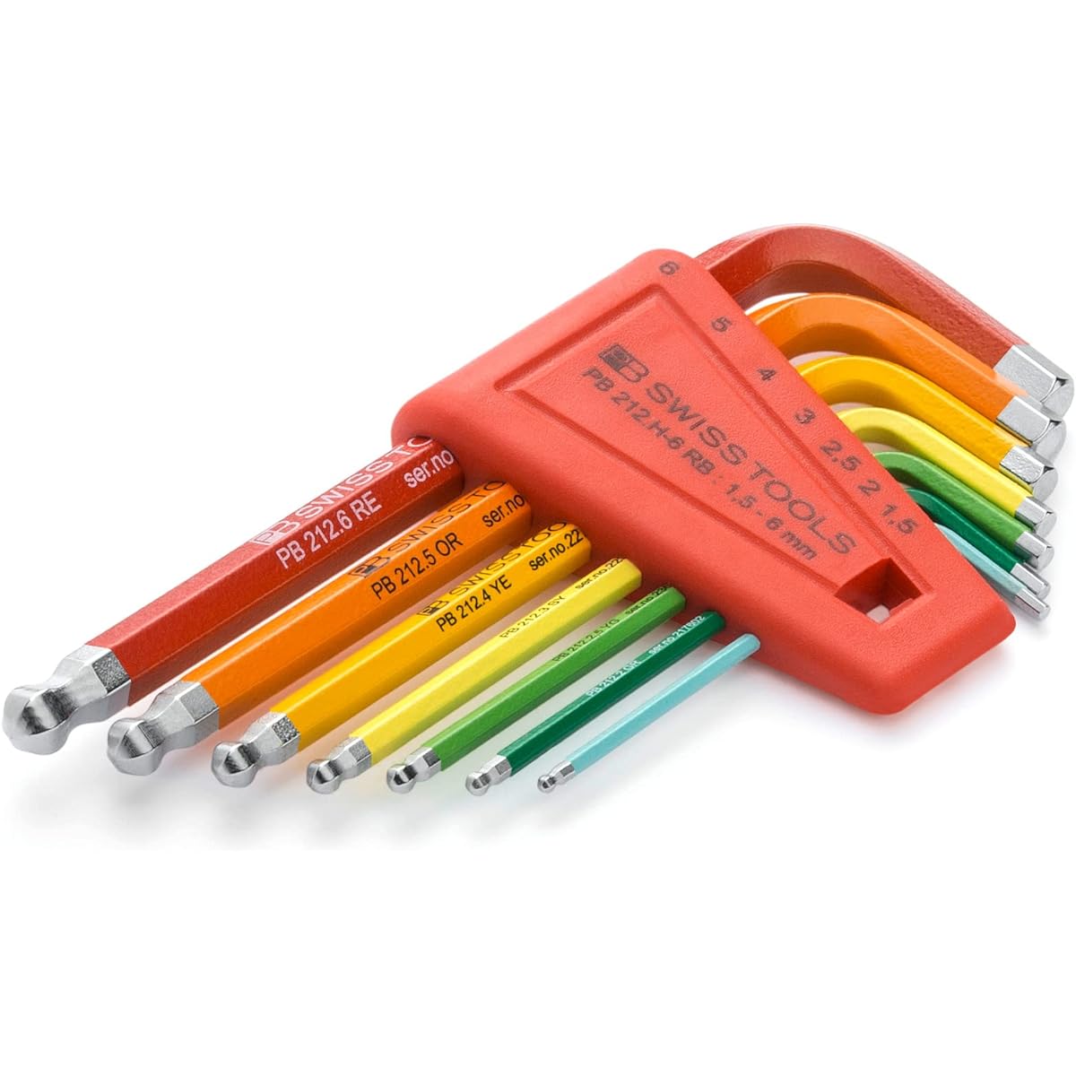 PB SWISS TOOLS PB Rainbow Wrench Set with Ball 212H-6RB