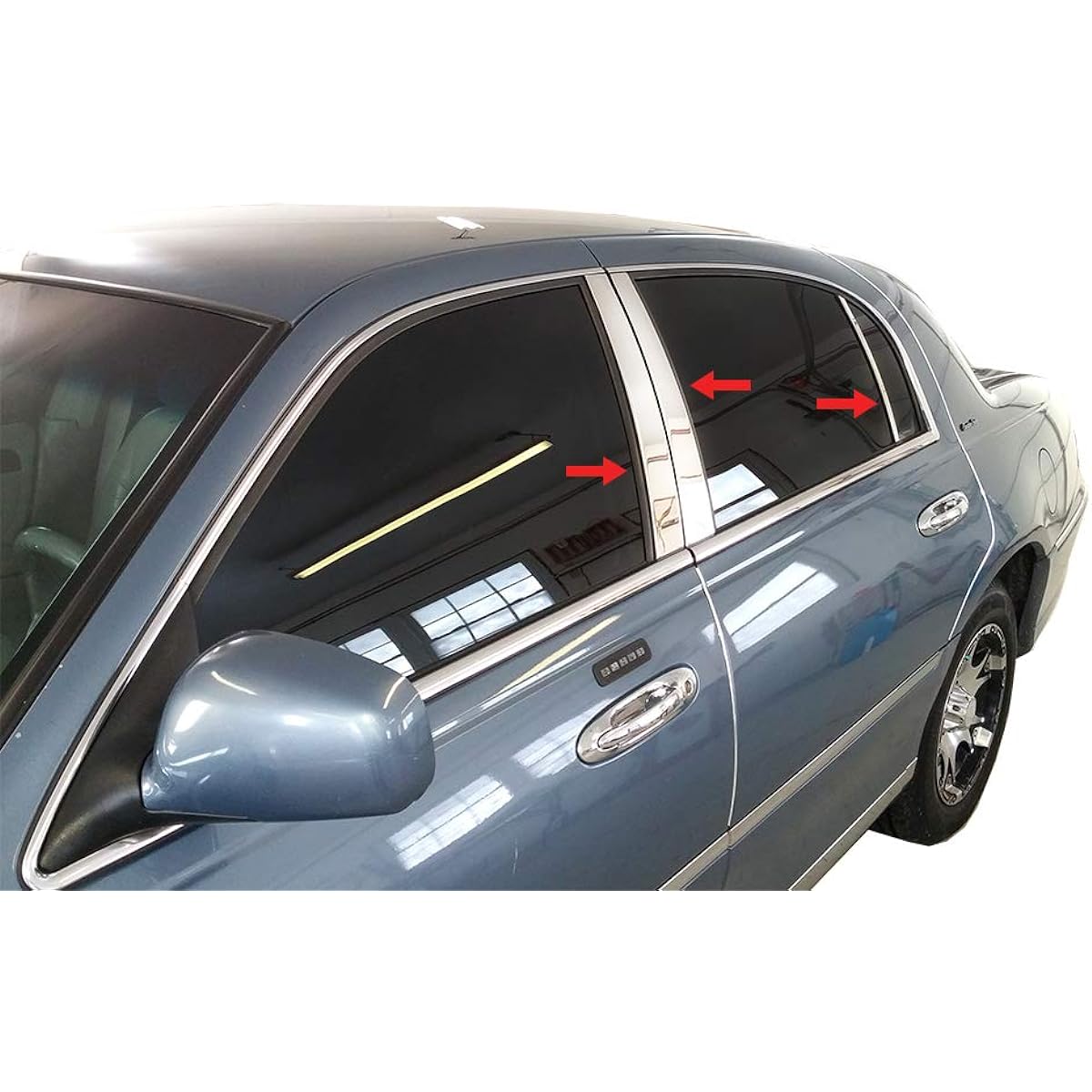 Made in the United States! 1998-2011 Lincoln Town Townker 6pc Stainless Steel Chrome Pillar Posttrim