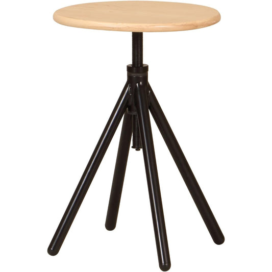 Hiroki Side Table Black Width 46x Depth 46x Height 48~65cm (Top: φ39.5) Rotating MRST-400(BK)