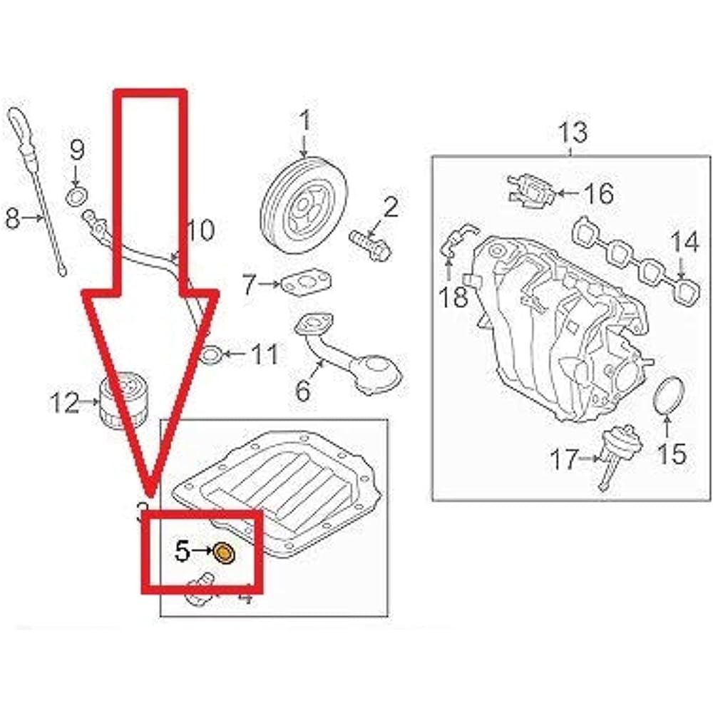 Genuine Oil Pandrain Plug Gasket, HYUNDAI 21513 - 23001, 10 packs