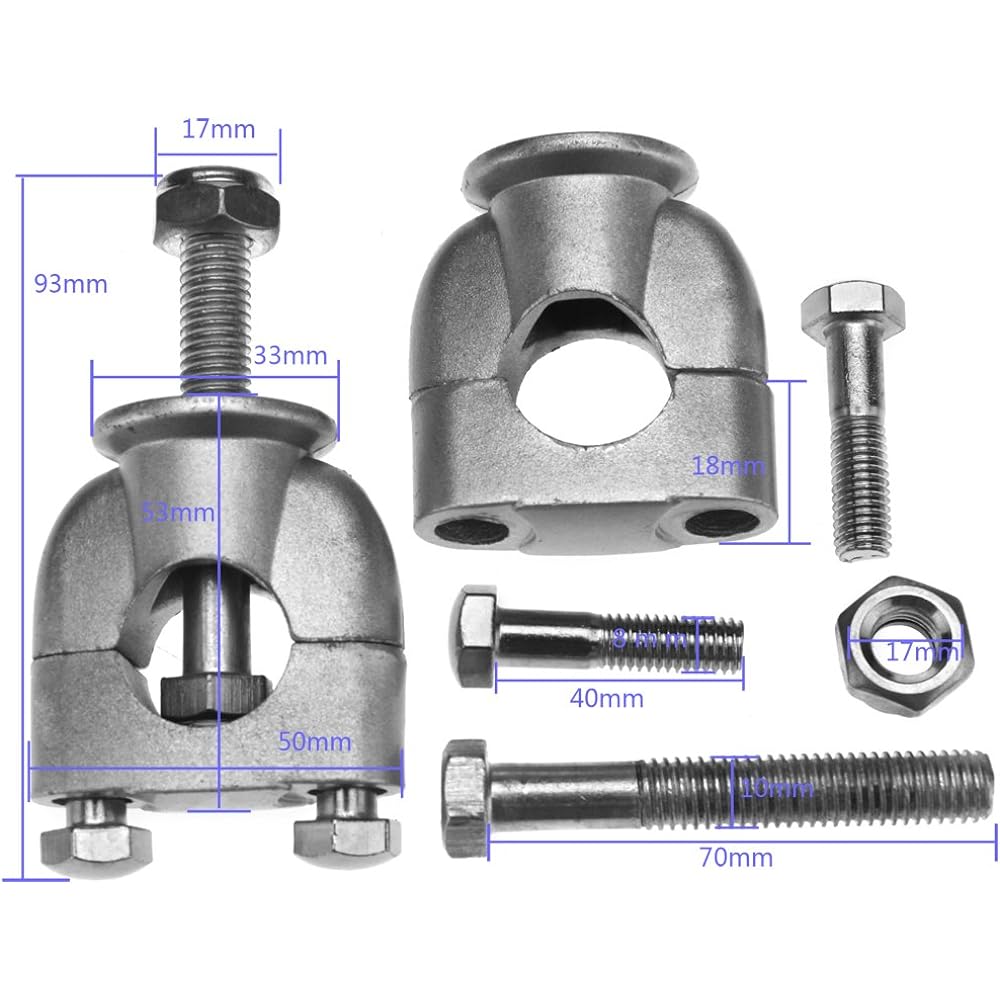 Handlebar riser mount clamp 2 22mm 7/8 inch motorcycle bike ATV