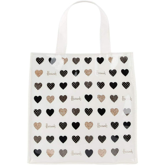 UK Harrods 2019 AW Glitter Heart Tote Bag Shopping Bag S Size [Parallel Import]