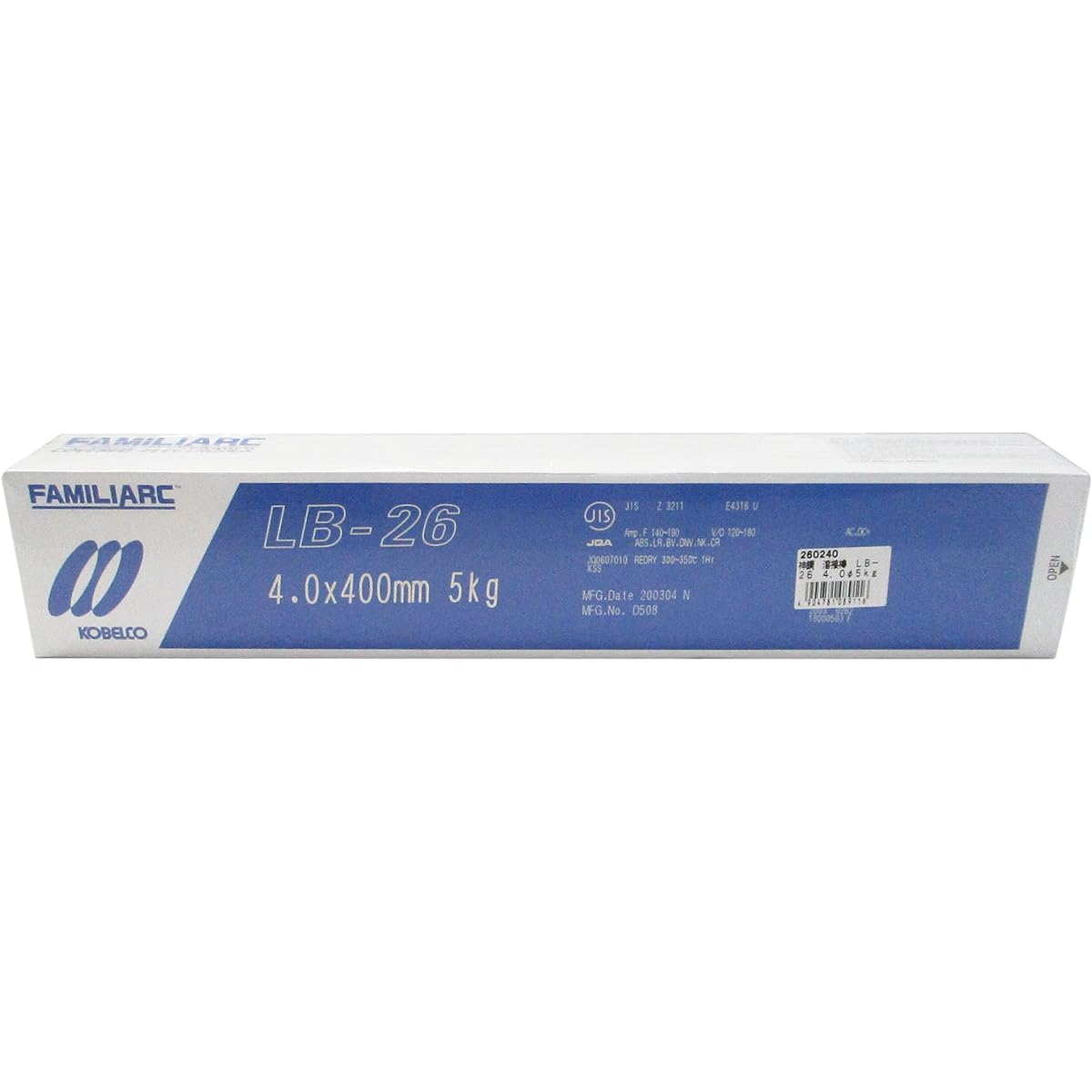 KOBELCO (Kobe Steel) Welding rod LB-26 4.0 x 400mm x 5Kg 260240