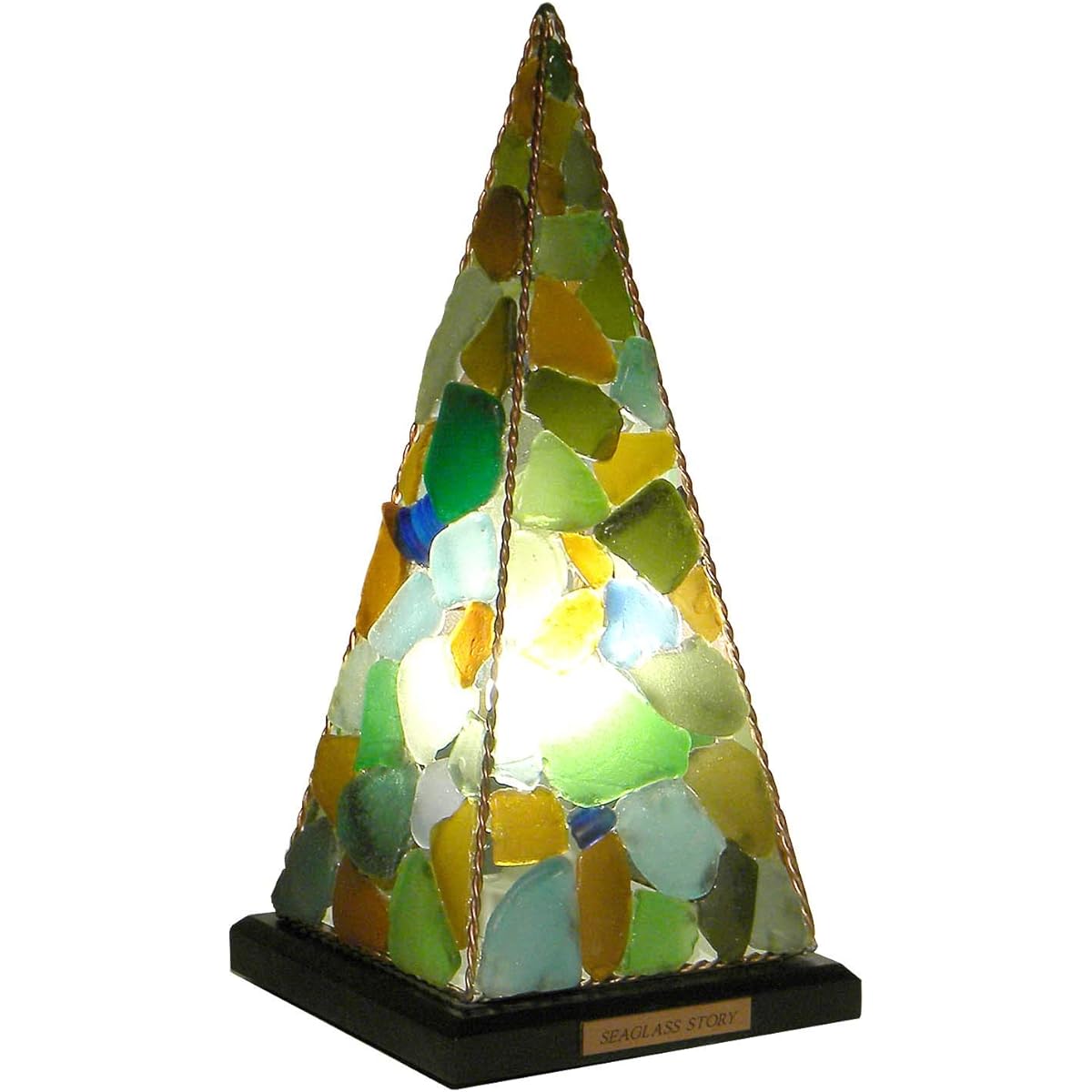 Sea glass pyramid lamp L chic mosaic color