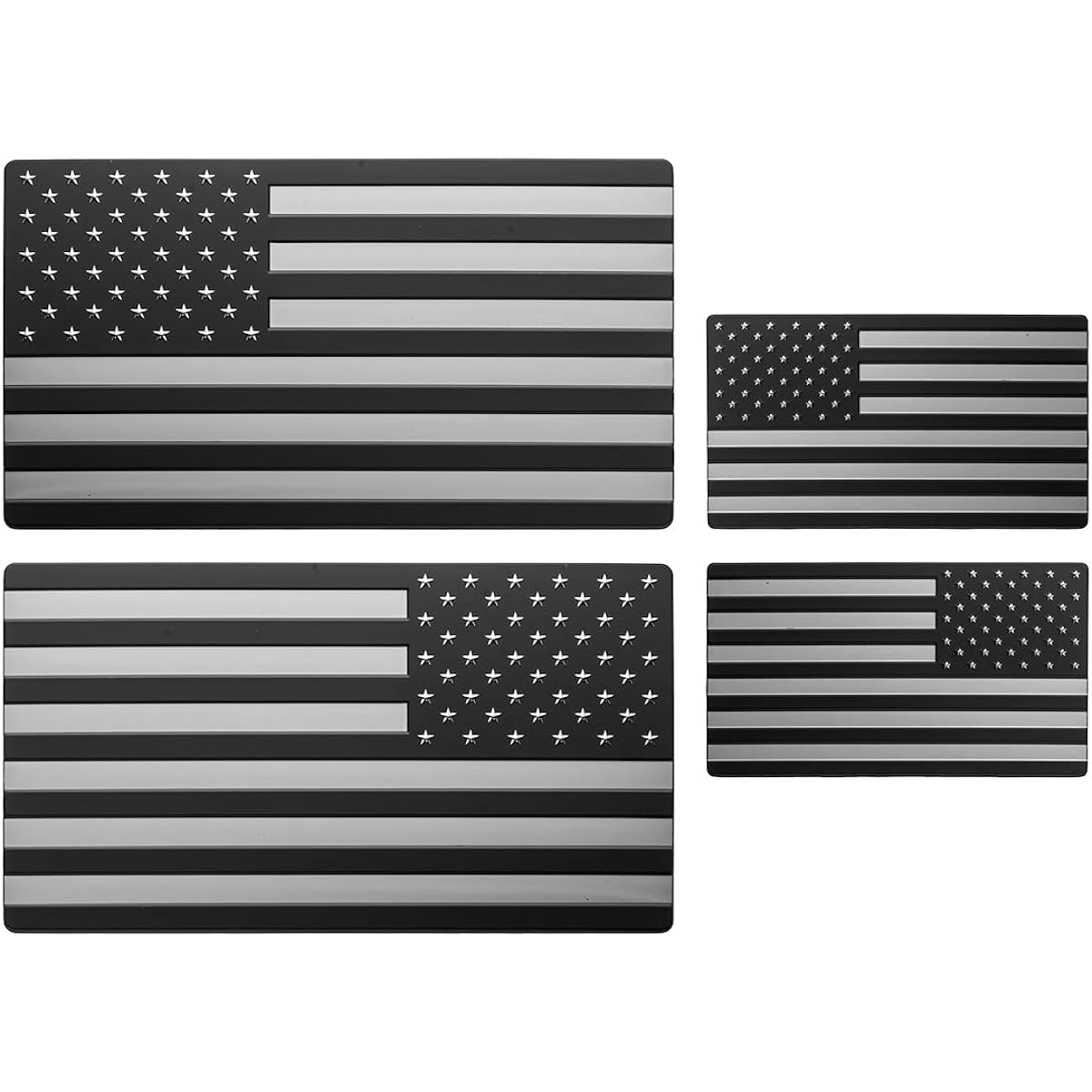 Eye Catcher American Flag Emblem Decal Black -4 Pack