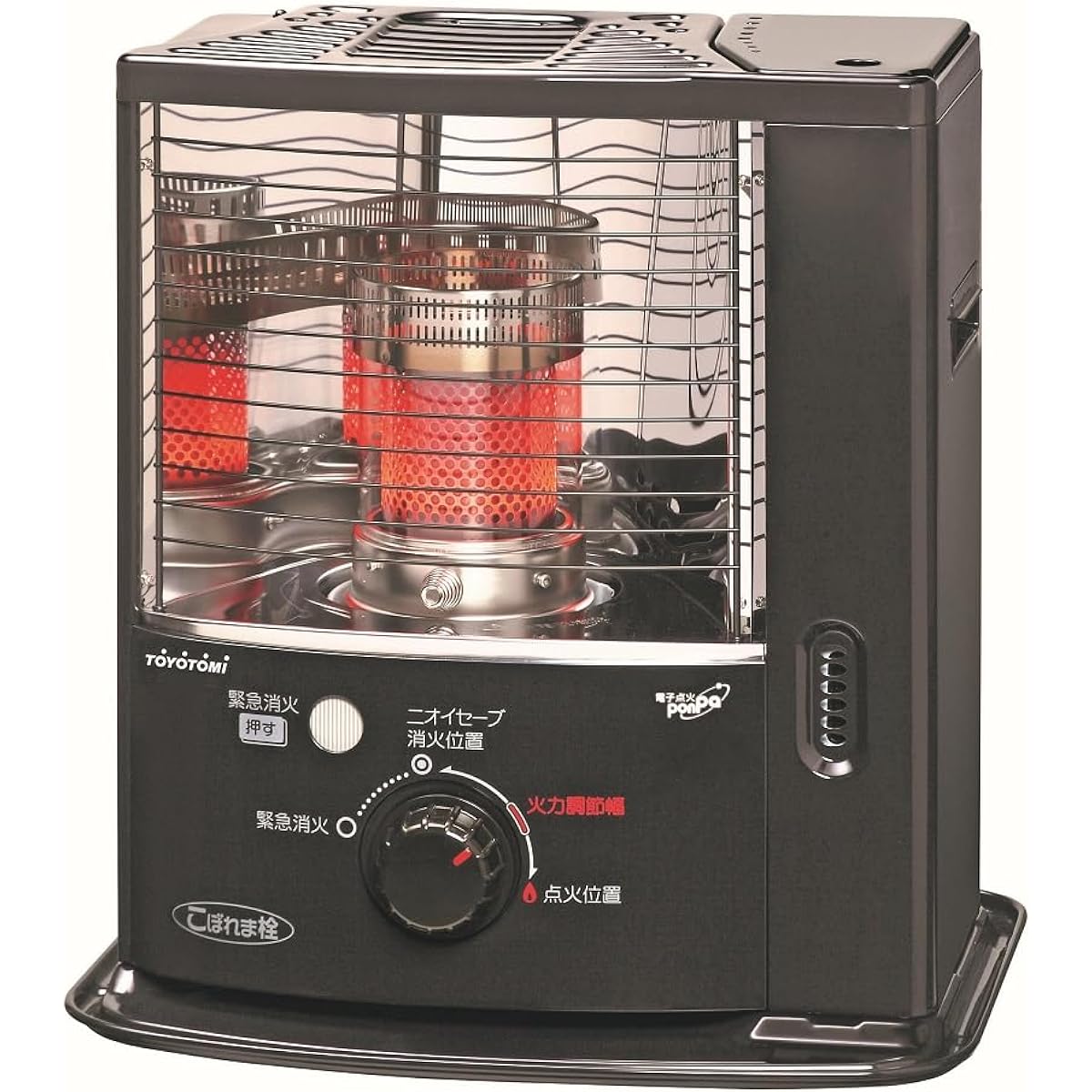 Toyotomi Oil Stove Slim Type (Up to 6 tatami wooden/Up to 8 tatami concrete) Made in Japan Black RSX-23N(B)