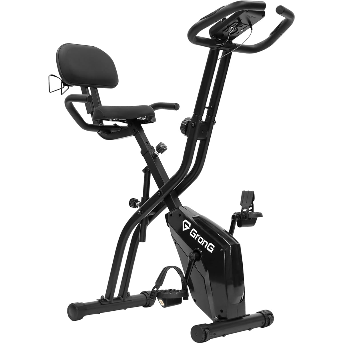 GronG Fitness Bike, Foldable, Quiet, 2WAY Style, Height/Load Adjustment, Monitor Included