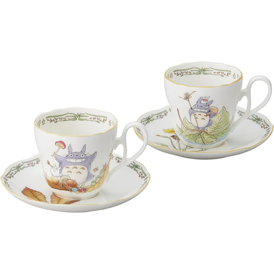 Noritake Cup & Saucer (Pair Set) (Coffee Tea) 250cc My Neighbor Totoro Microwave Safe 2 Bone China TP97889/4924-38