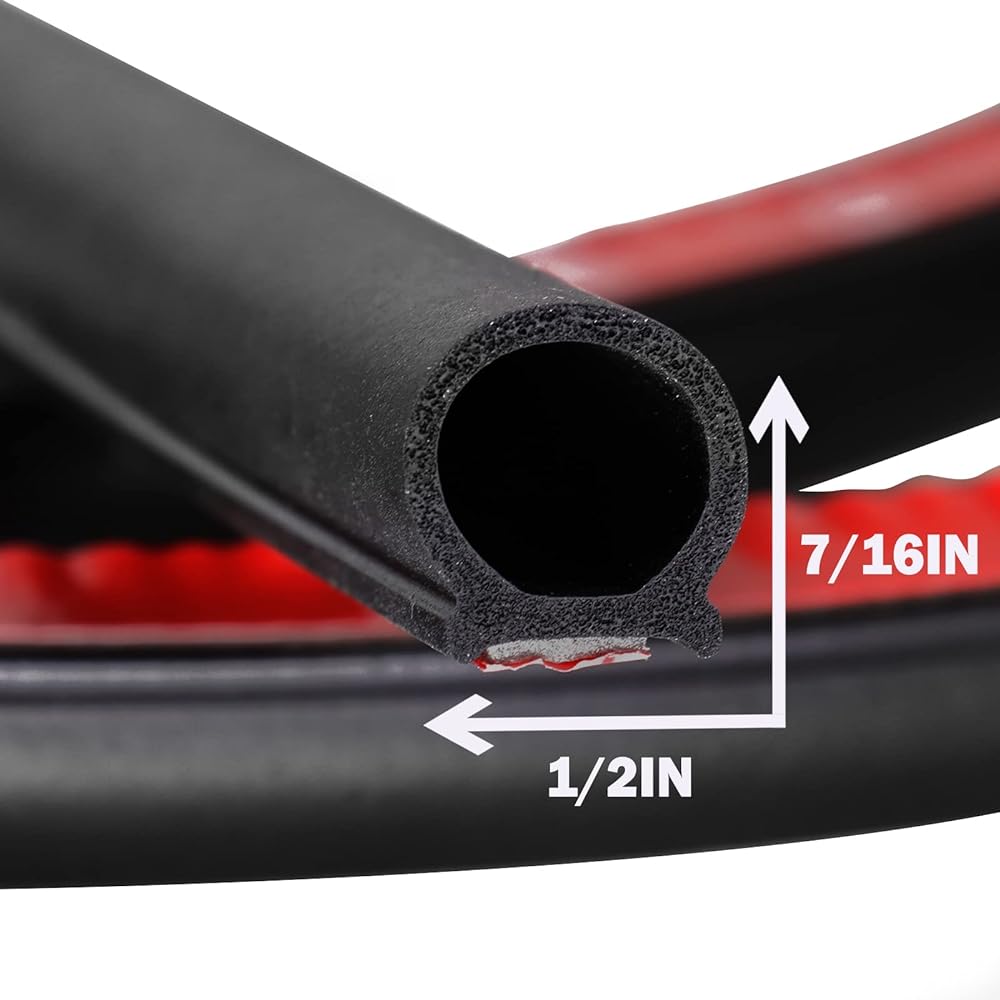25 feet D -type rubber Weather strip 1/2 inch x 7/16 Inch car door steel strip hollow valve gasket Weather strip (self -adhesive) Automobile track RV boat door window