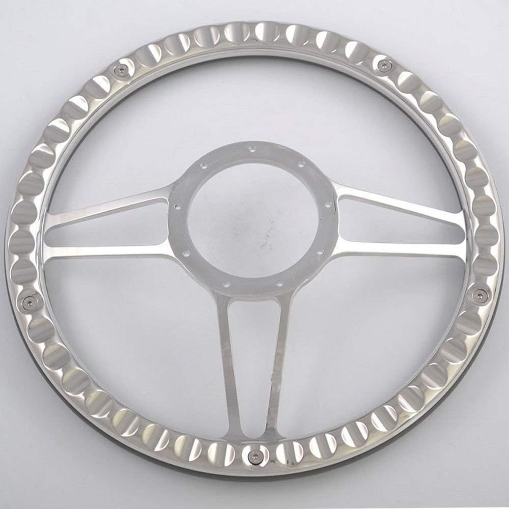 FlashPower 14 inch billet Trinity Halfrap Steering wheel 9 Bolt 2 inch dishes with horn button 121002-AH0