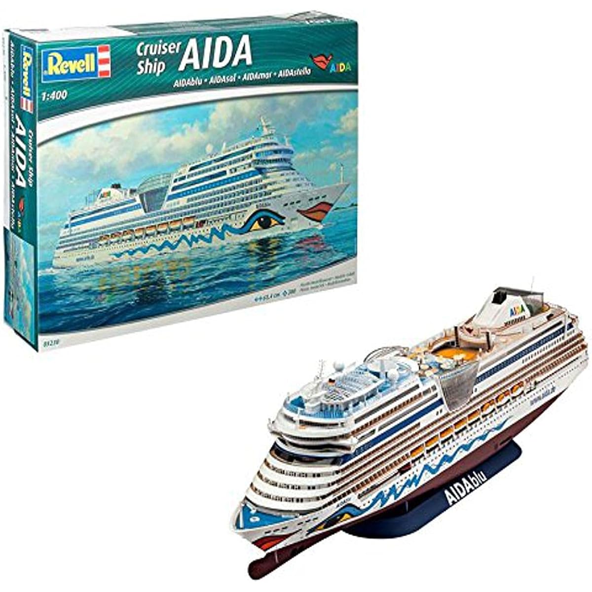 German level 1/400 passenger ship Aida Blue Sol, Mar, Stella 05230 plastic model