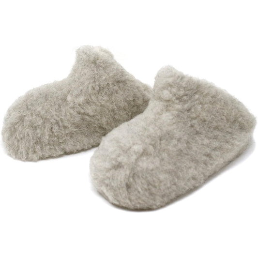 COLDBREAKER Thick 100% Natural Wool Made in Poland Room Shoes Women's Booties No Heel 37/38 (24cm) Gray M