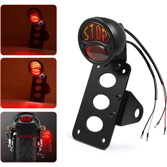Amazicha Tail Light Side Mount License Plate Bracket Compatible with Harley Black LL-LP-BST-US