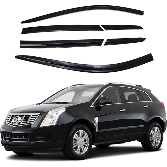 AutoCLOVER Dark Smoke Side Wind Wind Wind Visor 6 Points Set Cadillac SRX 2010 2012 2014 2015 / Safe Out Channel Guard Deflet