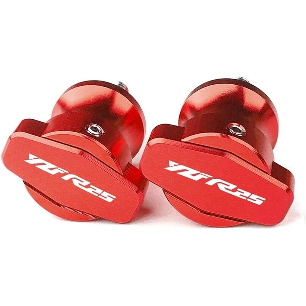 Motorcycle Swingarm Spool M6 Motorcycle Swingarm Spool Slider Stand Screw CNC Aluminum Accessories For YZF R25 YZFR25 2013-2019 (Color: Red)