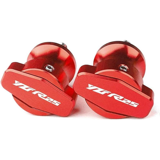 Motorcycle Swingarm Spool M6 Motorcycle Swingarm Spool Slider Stand Screw CNC Aluminum Accessories For YZF R25 YZFR25 2013-2019 (Color: Red)