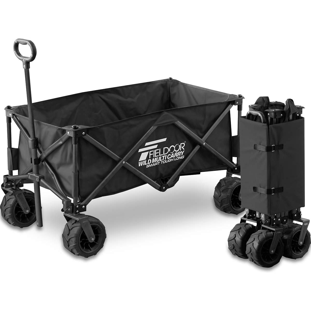 FIELDOOR Wild Multi-Carry [Smart Tough Long] Large Capacity Foldable Versatile Carry Cart Load Capacity 150kg Compact Storage Outdoor Camping Leisure
