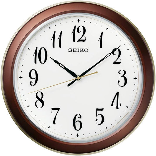 Seiko Clock Radio Wall Clock Brown Metallic Diameter 335x48mm KX261B