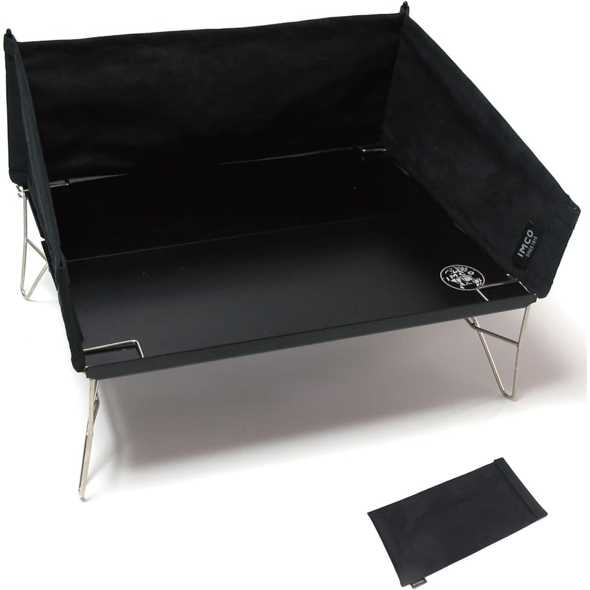 IMCO Outdoor Table, Folding, Compact, Low Table, Camping, Folding Table, Lightweight, Includes Dedicated Camp (Black)