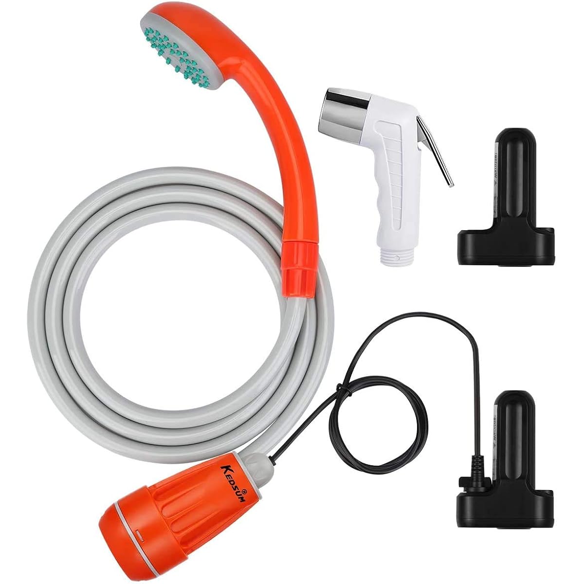 [Advanced Edition] Portable Shower, Outdoor, 2 x 2200mAh Batteries, Small Shower Head Included, Spare Shower, USB Rechargeable, Portable, Disaster Prevention, Typhoon, Camping, Travel, Pet Bath, Watering, Car Washing