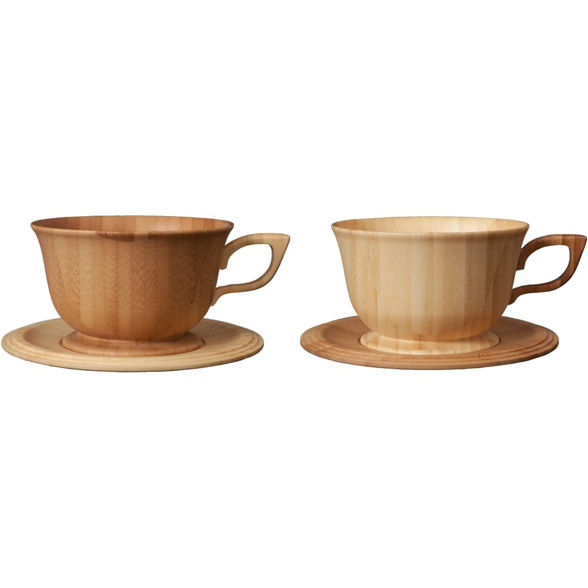 RIVERET Tea Cup & Saucer 170ml Pair Set Dishwasher Safe White/Brown RV-202WB