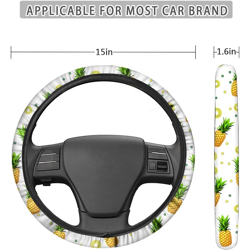chaqlin Cute Car Steering Wheel Cover for SUV Van Sedan Truck Car Supplies Soft Women Men