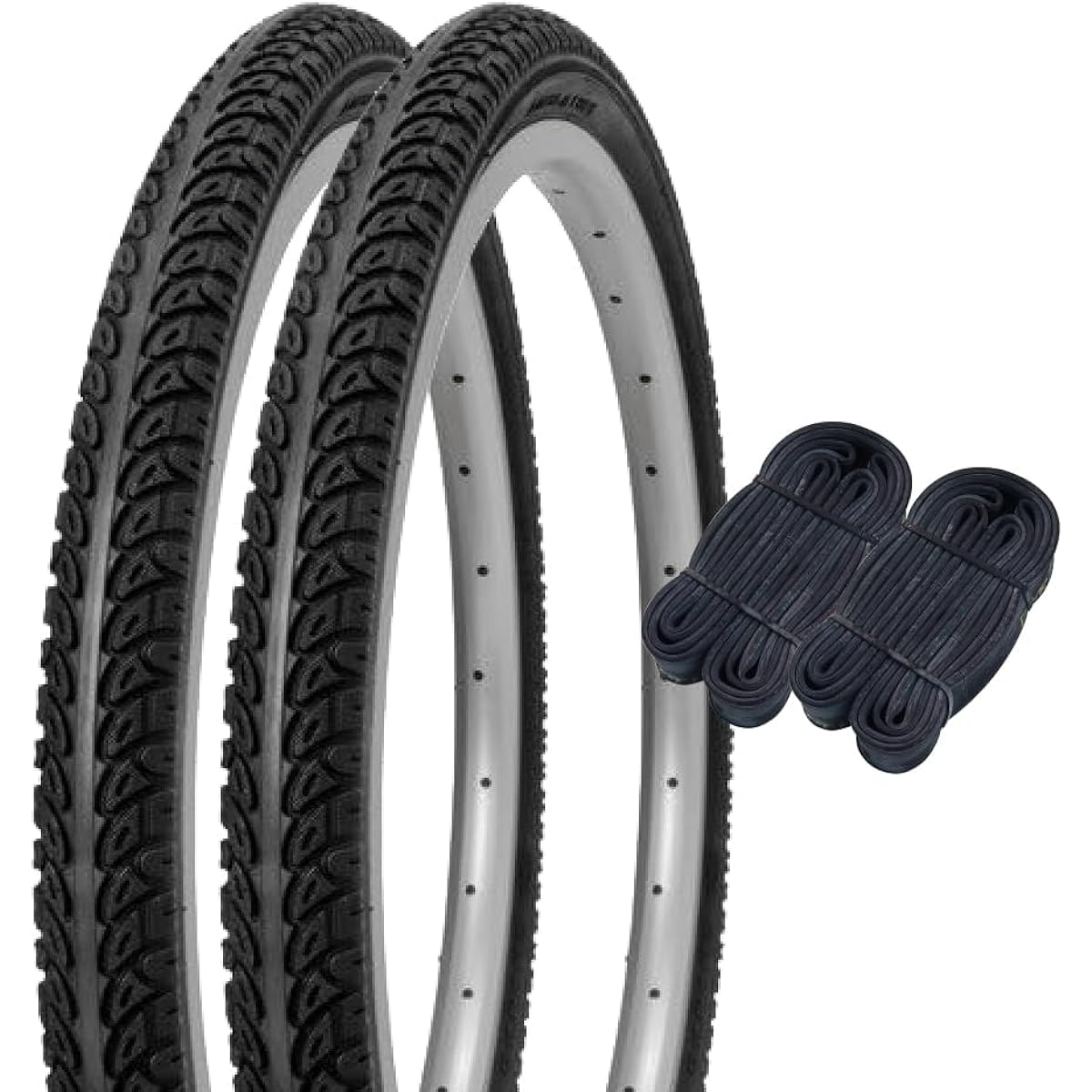 Shinko 20-inch Bicycle Tire Tube, Set of 2, Pair Winding, Tires for Electric Assist Bicycles, 20 x 1.75, Black H/E SR024 60019