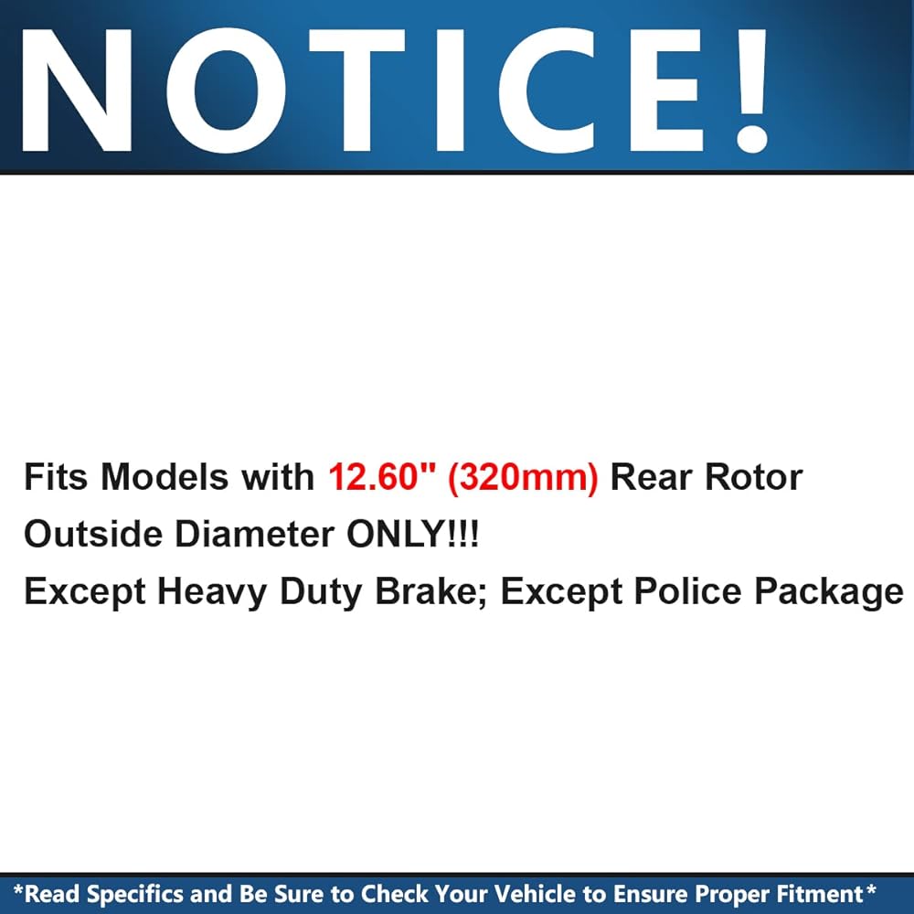 Detroit Car Axis -320mm Rear Disc Brake Kit Rotor Ceramic Pad With Hardware 2005- 2018 Chrysler 300- [2009- 2018 Dodge Chanranger] -2006-2018 Charger -V6 RWD Solidria Disc