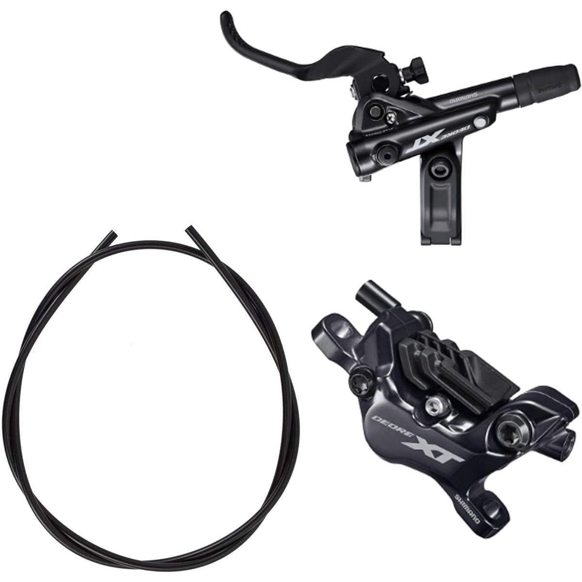 SHIMANO DEORE XT BL-M8100L/BR-M8120 Resin 1700mm Left Rear JKIT/Lever, Caliper, Hose, Oil Filling Set JKIT Oil filled, Hose connected to caliper side