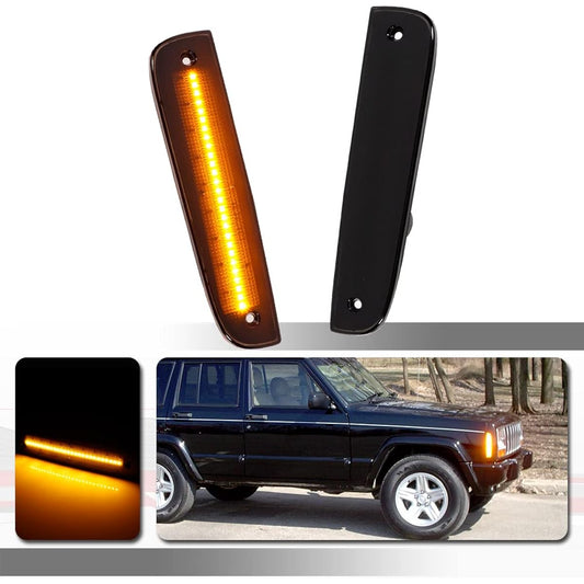TONSYA Amber LED Smoke Lens 1997 1998 1998 1998 2001 Jeep Cherokee Front Bumper Side Corner Parking Marker Light CH2550118 55055147 550555146 55055146
