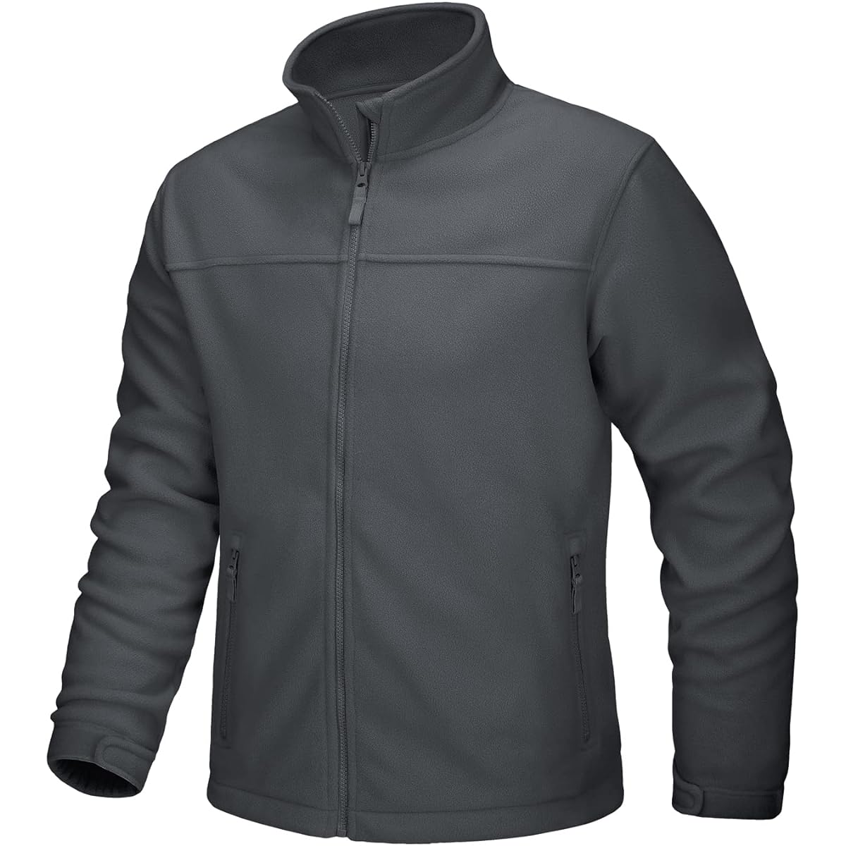 [TACVASEN] Outdoor Men's Tactical Fleece Multifunctional Pile Outerwear Thermal Stand-Up Collar Plain Brushed Sports Cold Protection Coat Hiking Autumn/Winter