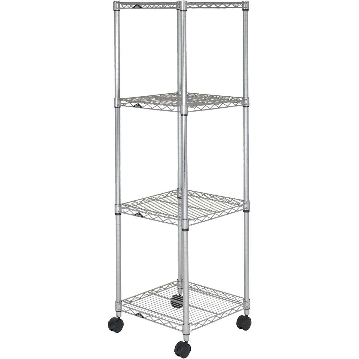 Doshisha Luminous Regular Rack, Steel Rack, Storage Shelf, Width 45, 4 Tiers, Gap Storage, Rust Proof, Commercial Use, Load Capacity 250kg (per shelf board), Includes Casters, Abundant Custom Parts, Pole Diameter 25mm, Width 46 x Depth 46 x Height 155cm