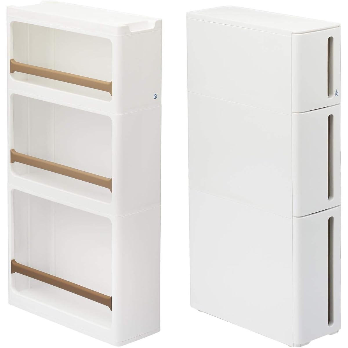Sanka Stranti Gap Storage with Casters 17cm Rack Drawer Set White Ready-to-use Completed Product Same height as a typical kitchen (85cm) Stackable Locking Mechanism Drop Prevention Stopper Made in Japan Kitchen Rack Laundry Rack Refrigerator Toilet Rack
