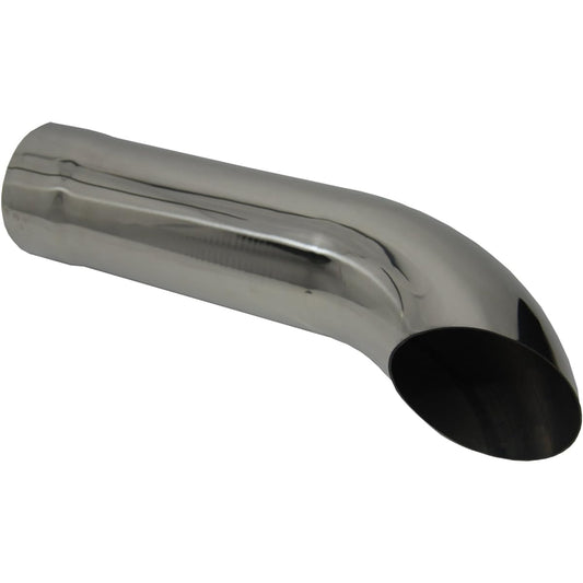Exhaust chip turn Down exhaust chip diameter 2.50 inch x length 12.00 inch inch turn down chrome plating WTD25012-250 Wendon exhaust chip
