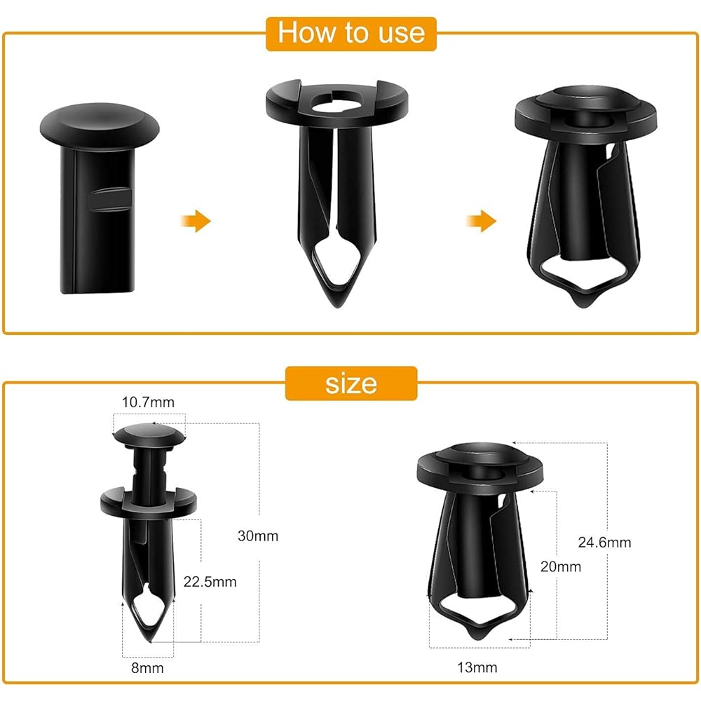 GOOACC GRC-70 Engine Undercover Splash Shield Guard Body Bolt Bumper Fender Liner Push Retainer Fastener Rivet Clip 35pcs