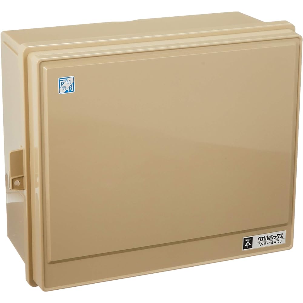 Mirai Kogyo Wall Box, No Roof, Horizontal Type, Effective Fukasa 159, Beige, 1 Piece WB-14AOJ