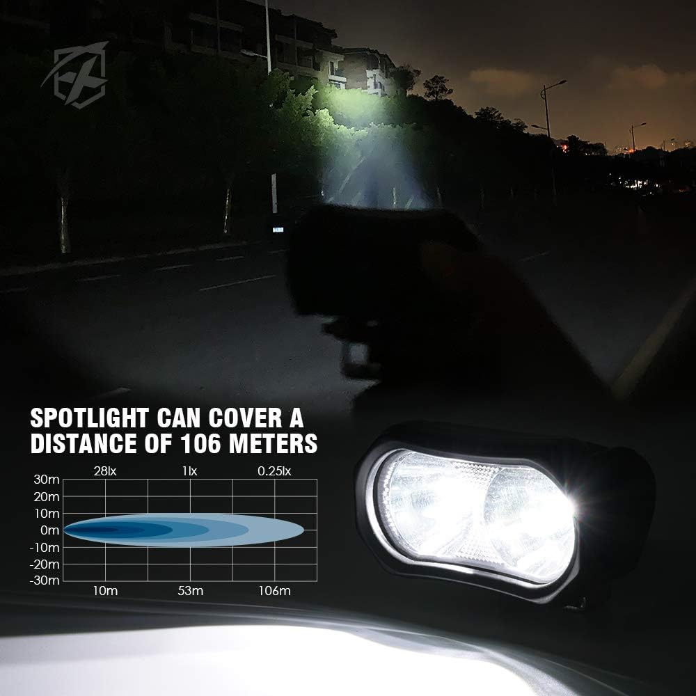 XPRITE 3 -inch LED Work Light Off -Road Pod Light Cube Combo Flood Light Front Bumper Light Fog Light Universal Fit Track ATV UTV SUV Motorbay Boat Mini Pro Series