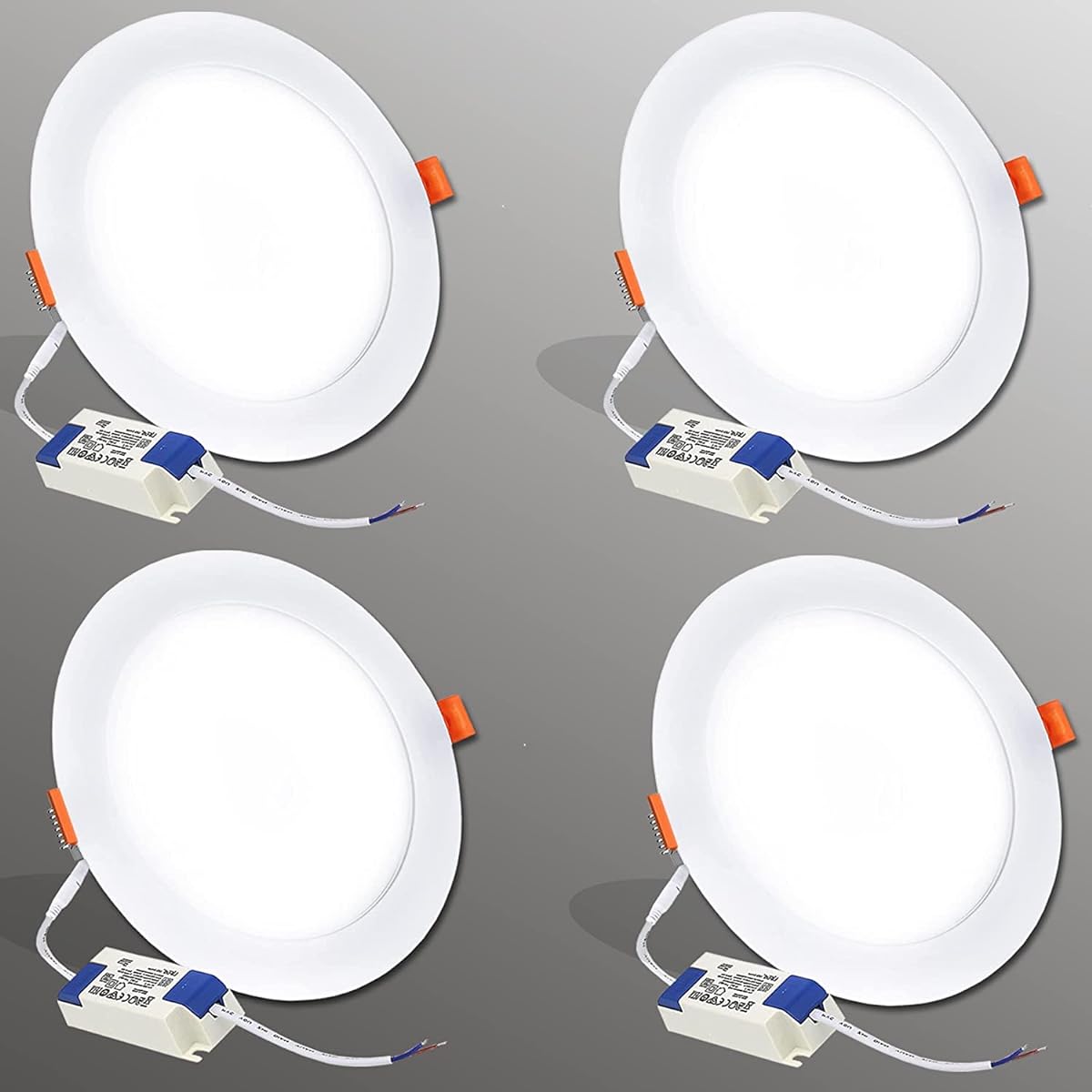 LED Downlight φ150 18W Embedded Ceiling Light Embedded LED AC85-265V Non-dimmer compatible External power supply Construction required Coverage angle 120 degrees Compatible with sealed equipment Embedded hole φ150mm Daylight color (Set of 4)
