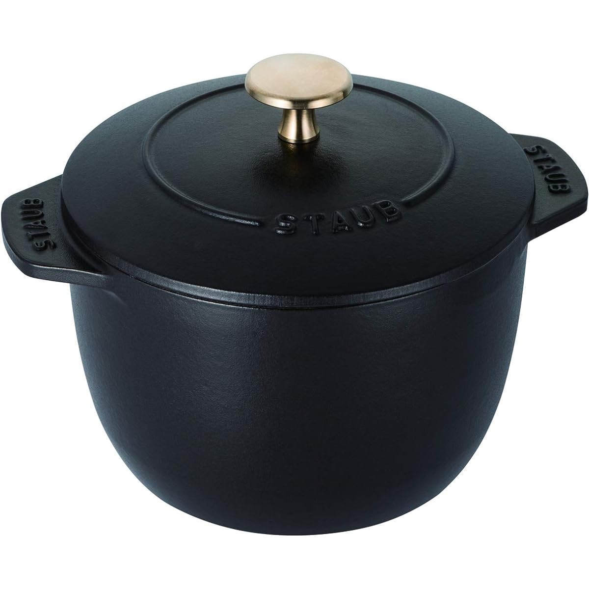 staub "La Cocotte de GOHAN Black M 16cm" Rice Pot 2 Cup Cast Enamel Pot IH Compatible Rice Cooker [Authorized Japanese Product] La Cocotte de GOHAN 40509-655
