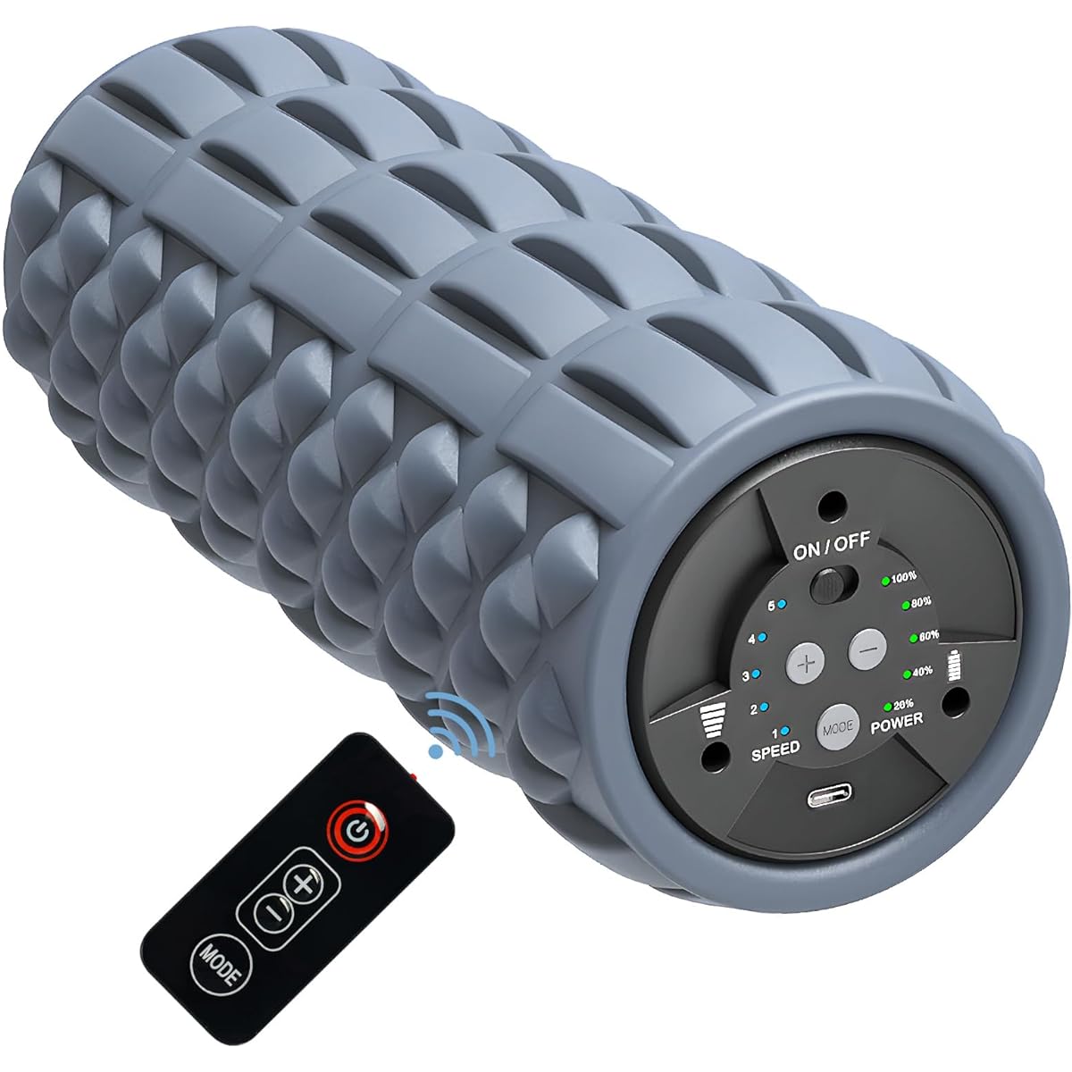 KINGFIT VF2 Vibrating Foam Roller, Electric Foam Roller, 5 Levels of Intensity Switching, Rechargeable, Built-in Battery, Myofascial Release, Remote…