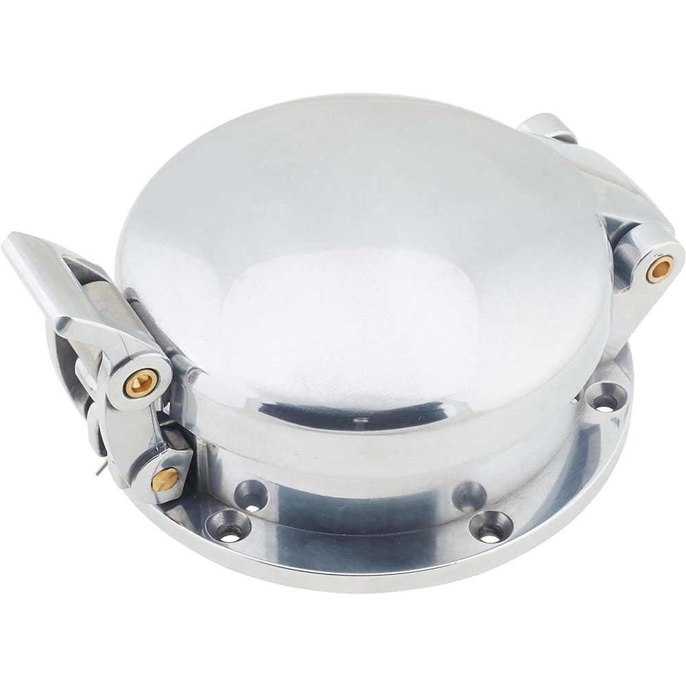 SPEEDWAY MOTORS Large cobblultile fuel fuel fuel neck gas cap completely polished aluminum ventilation holes Balance of pressure 4-5/8 inch mounting base 5-1/8 inches