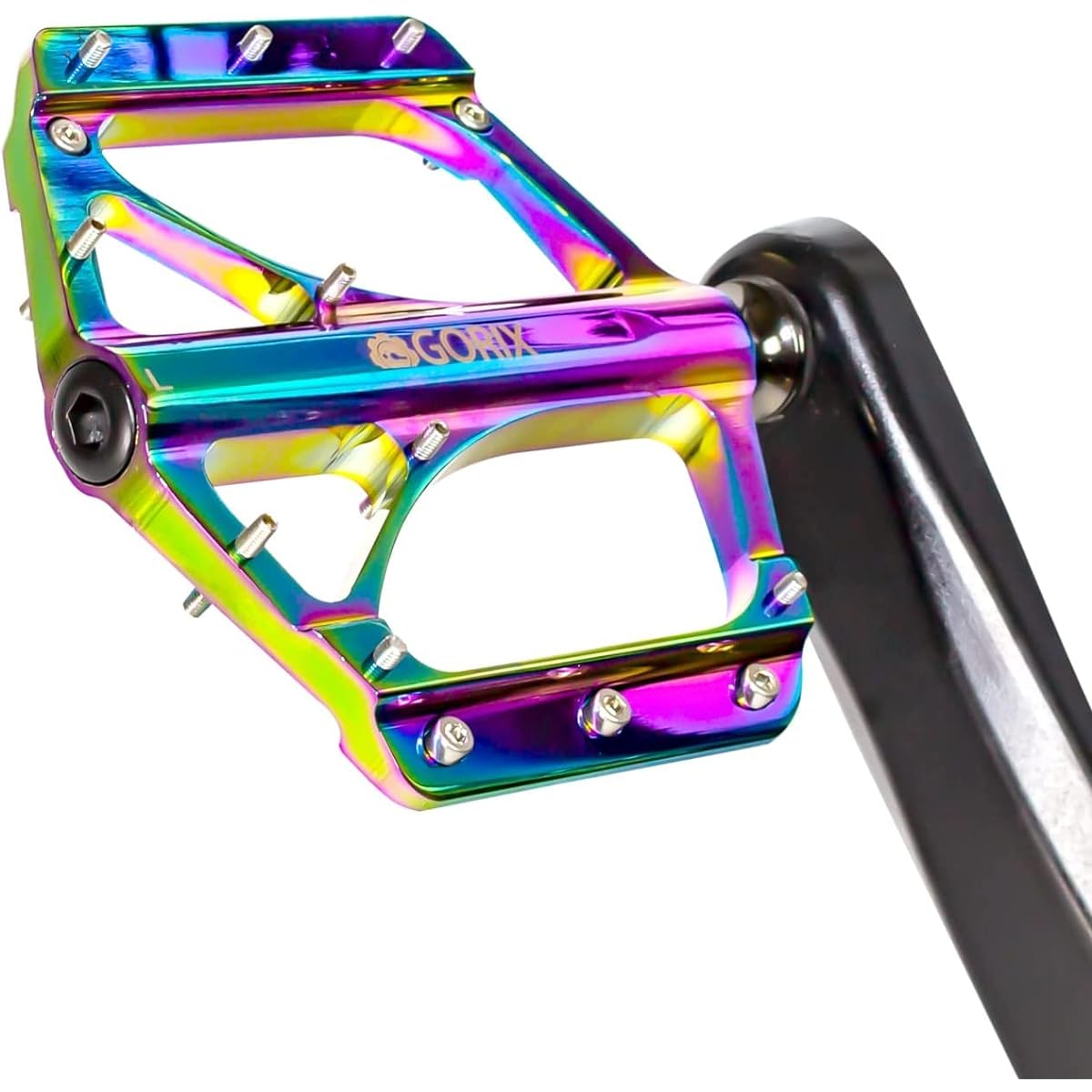 GORIX Bicycle Pedal, Flat Pedal, Aluminum, Lightweight, Thin, Wide Design, Stylish (GX-FX351), Simple Design, Black, Durable, Road Bike, Cross Bike, Mountain Bike, Other Bicycles, Cycle Pedals