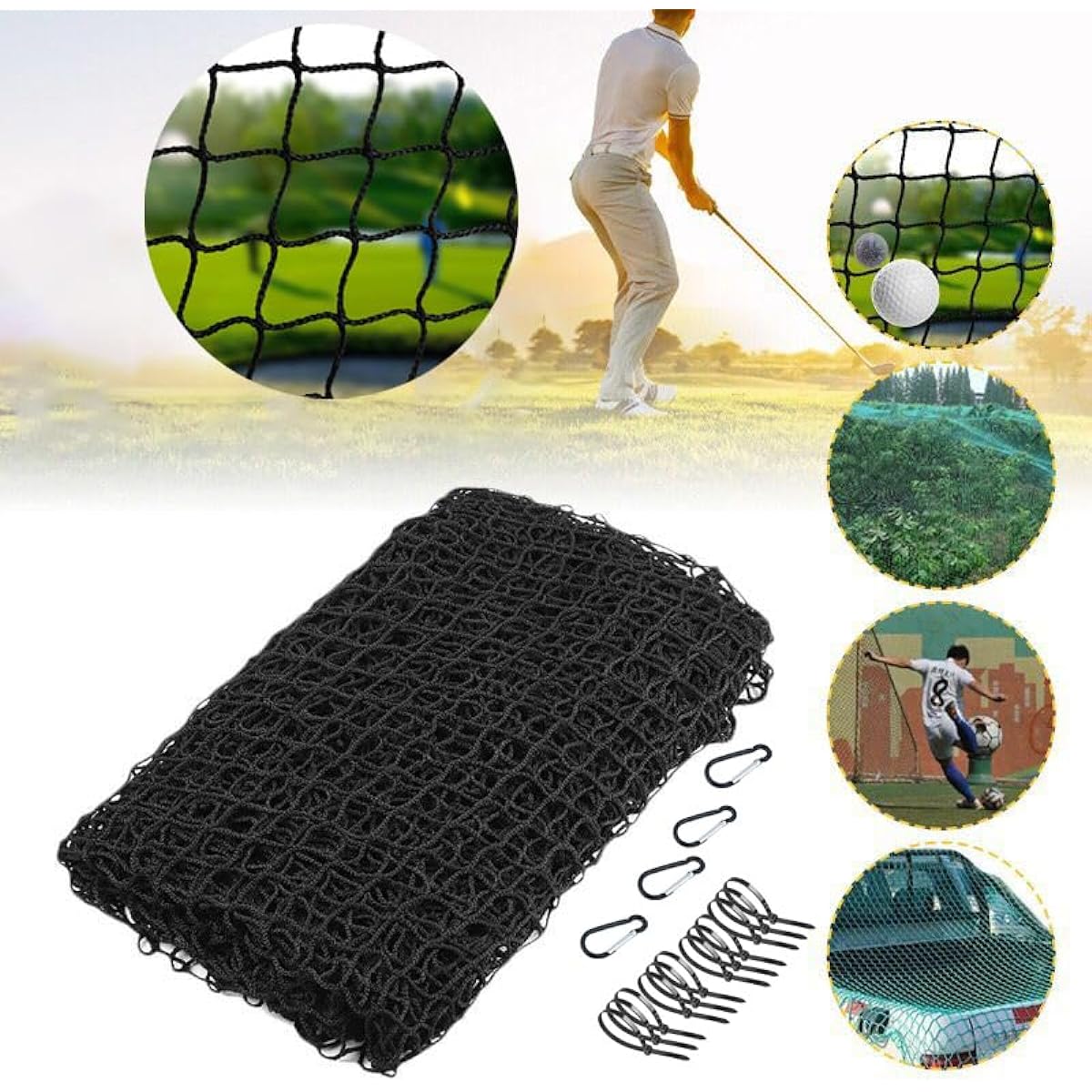 Mecoyas Golf Practice Net, Sports Practice Net, Baseball, Tennis, Practice Equipment, 3M x 4.5M, Swing Practice, Foldable, Easy to Assemble, Large Size, Safety Net, Bird Net, Home, Garden