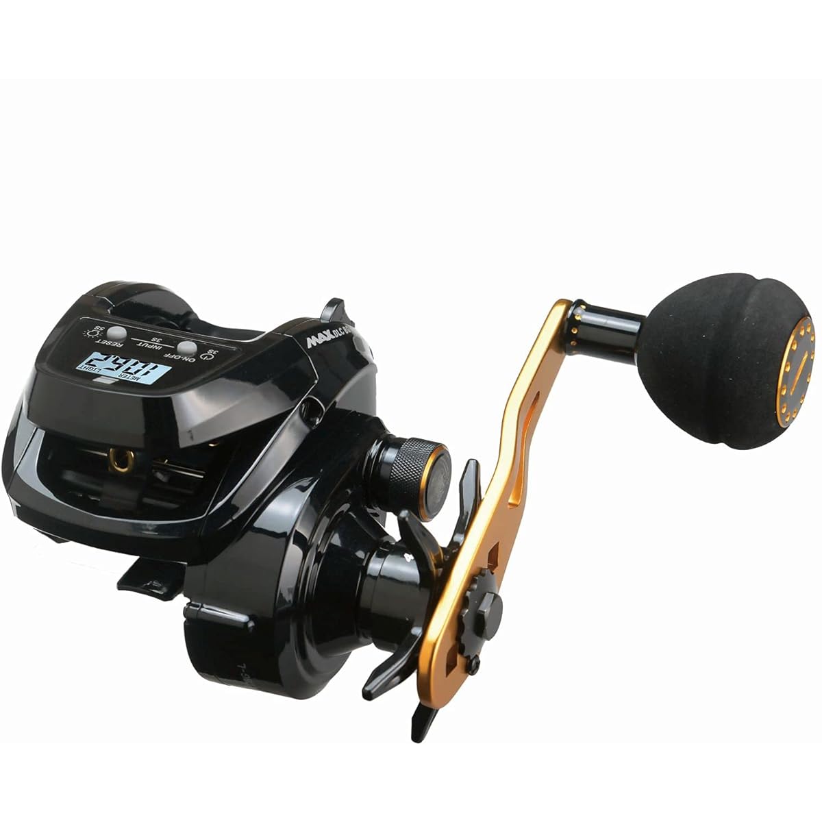 AbuGarcia MAX DLC BG-L Large Screen Digital Line Counter Left Hand Deep Groove Power Handle Model