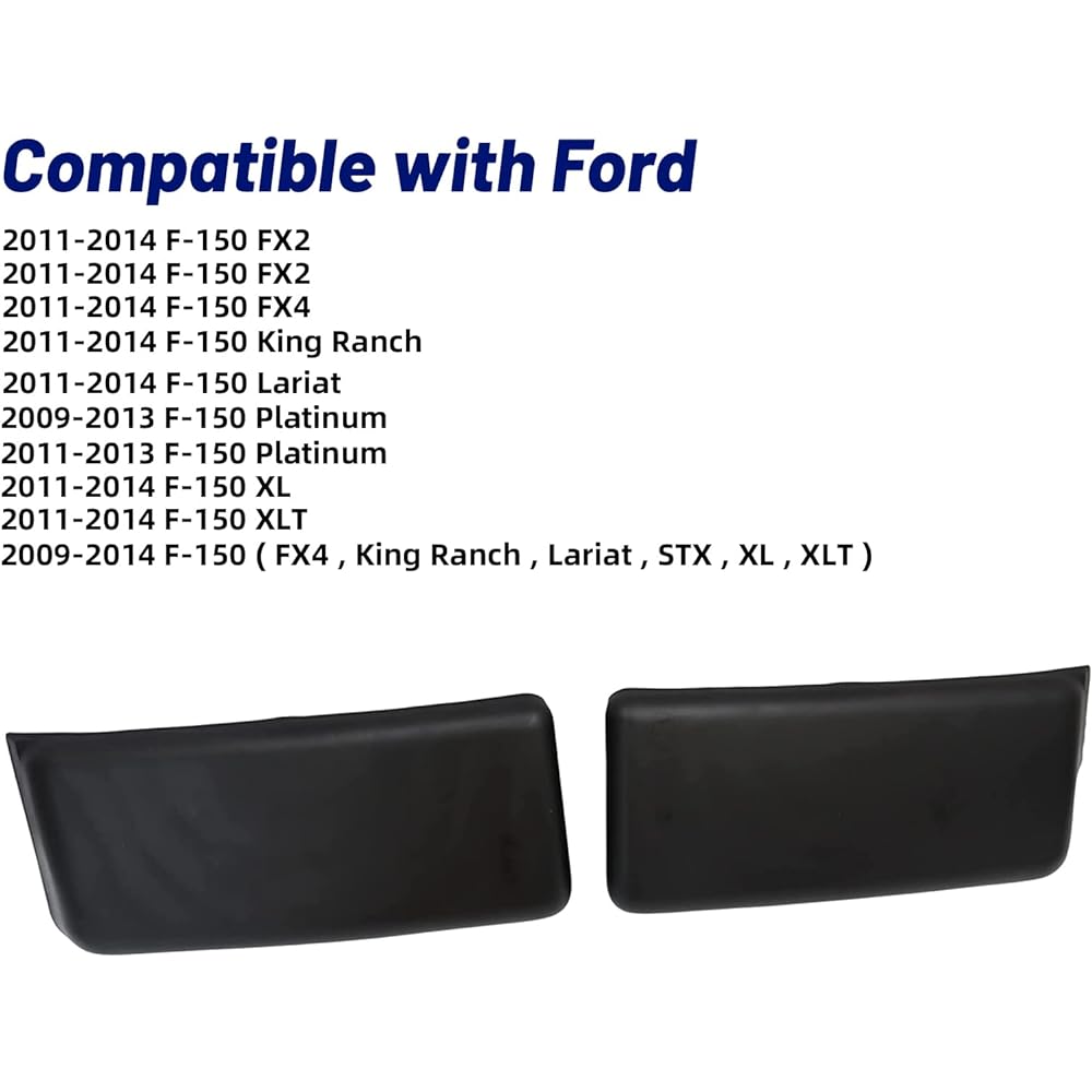 JUSTDRIVABLY replacement parts front bumper padgard insert cap molding trim driver driver's left side and right side of the passenger seat FORD F-150 F 150 Pickup truck 2009 2010 2013 2014