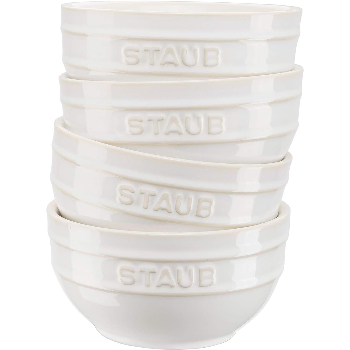 Staub "Bowl 12cm 4P Set Ivory" Ceramic Set Bowl Microwave Safe [Authorized Japanese Product] 40508-153