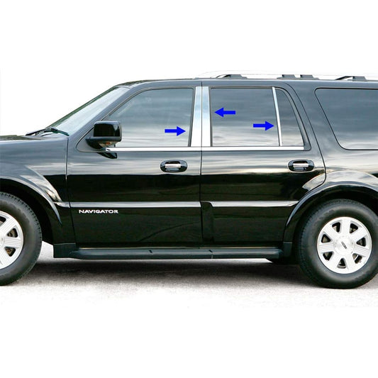 Made in the United States! 1997-2017 Lincoln Navigator 6PC Stainless Steel Chrome Pillar Posttrim