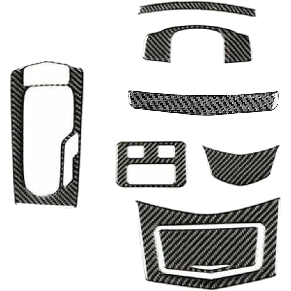 Car Parts 8X Trim Cover Steering Wheel Roof Button Instrument Panel Carbon Fiber Cadillac ATS 2013 to 2019 Car Parts